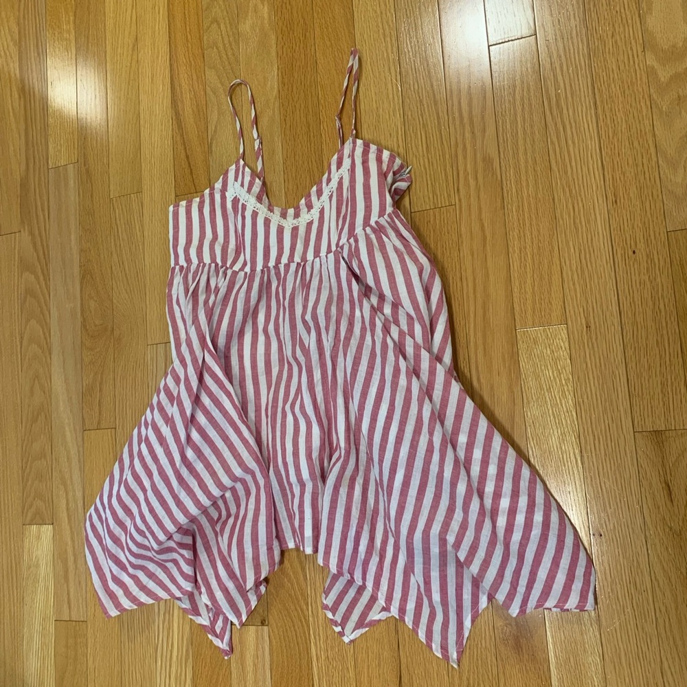 Olsenboye Pink and White Striped Baby Doll Dress/Top